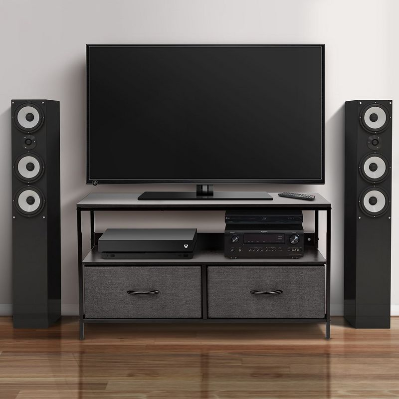 Sorbus TV Stand Dresser with 2 Drawers - Television Riser Chest with Storage - Bedroom, Living Room, Closet, & Dorm Furniture (Black)