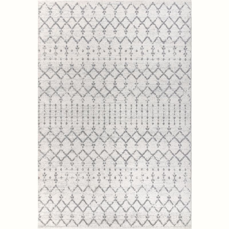 JONATHAN Y Moroccan inspired HYPE Boho Vintage Diamond Cream/Gray 3 ft. x 5 ft. Area Rug