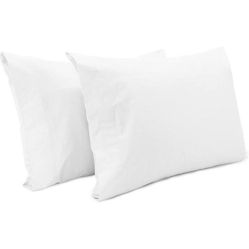 Superity Linen Queen Pillow Cases  - 2 Pack - 100% Premium Cotton - Open Enclosure - White