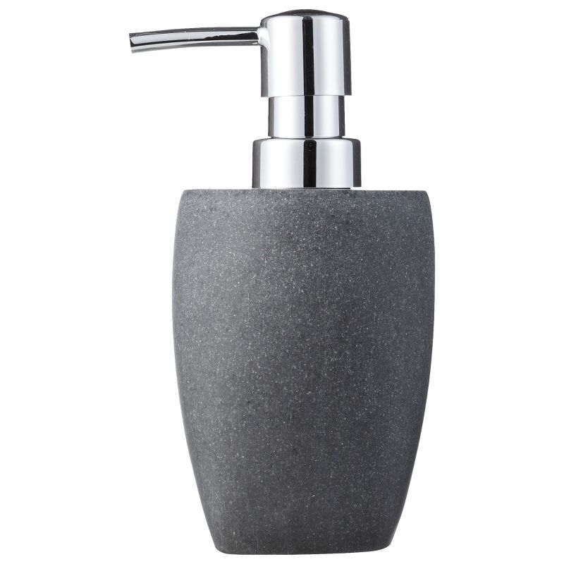 Charcoal Stone Soap/Lotion Dispenser Gray - Allure Home Creations: Resin Bathroom Accessory, Hand Wash Pump