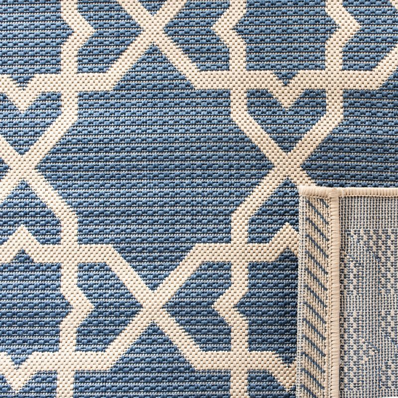 Courtyard CY6032 Power Loomed Indoor and Outdoor Runner Rug - Blue/Beige - 2'3"x12' - Safavieh