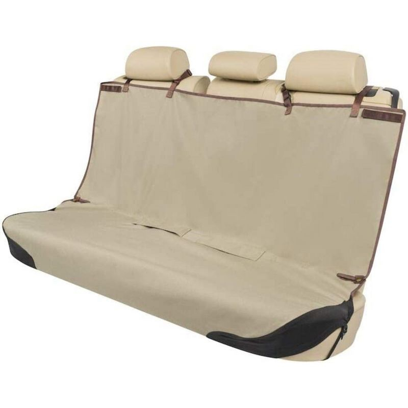 PetSafe Happy Ride Waterproof & Machine Washable Bench Seat Cover for Pets, Fits Most Vehicles, Tan (47"L x 60"W)