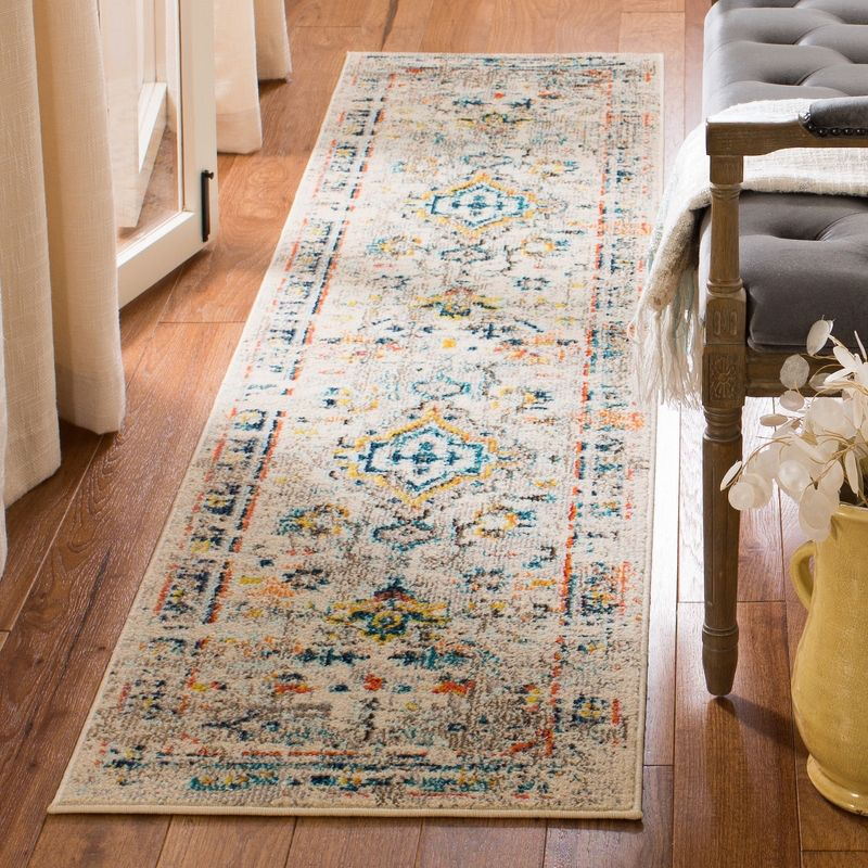 Madison MAD474 Power Loomed Indoor Runner Rug - Cream/Blue - 2'x8' - Safavieh