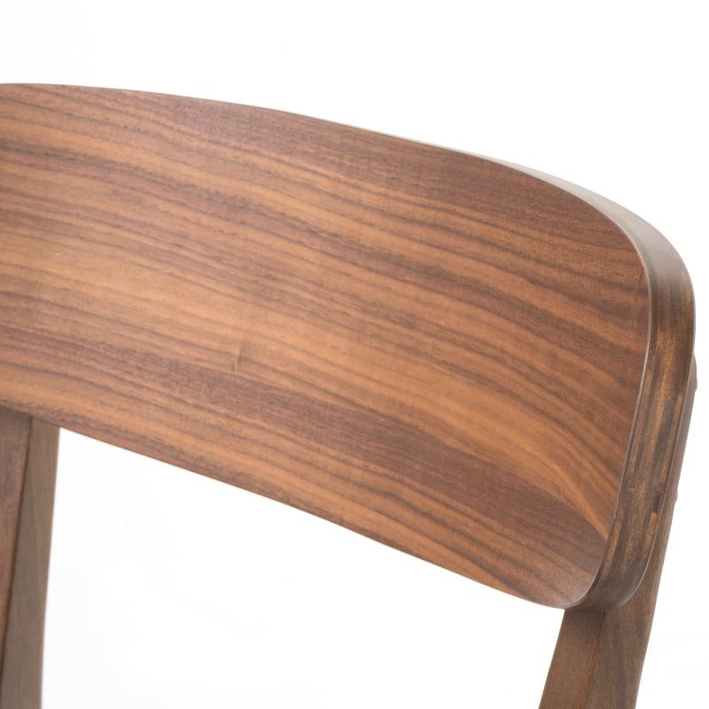 Christopher Knight Home Set of 2 Lucious Dining Chair Dark Gray/Walnut: Scandinavian Style, Rubberwood Frame, Polyester Upholstery