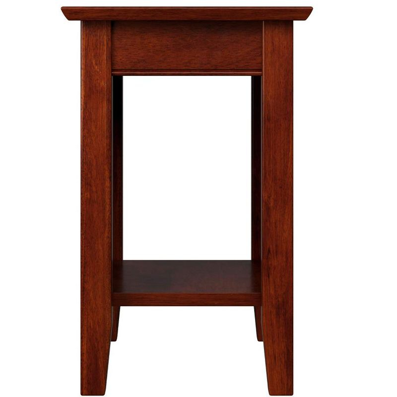 AFI Furnishings Nantucket Chair Side Table with Charging Station in Walnut