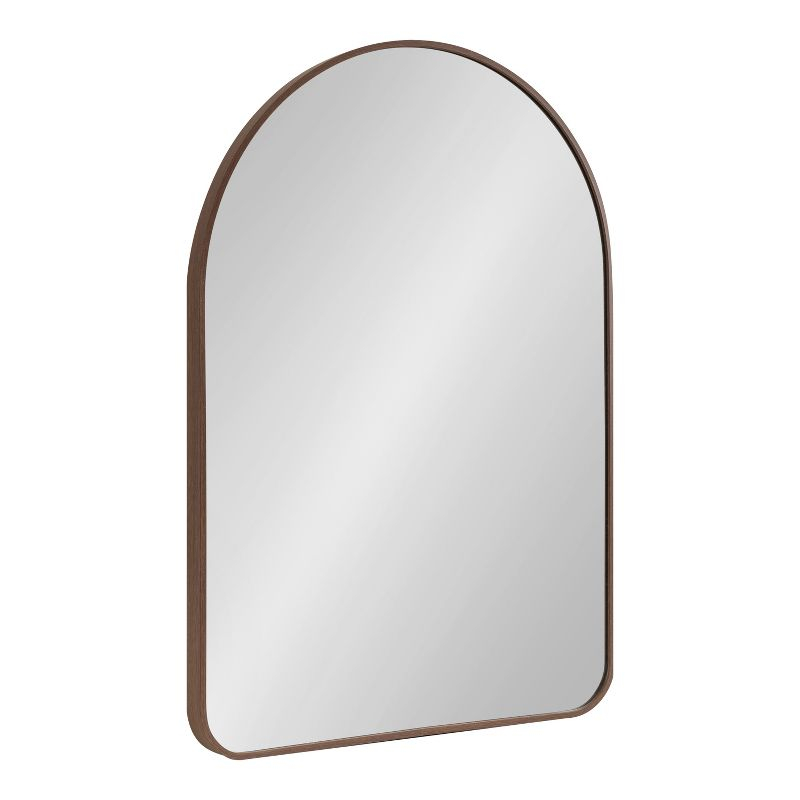 Kate and Laurel Zayda Metal Arch Mirror, 20x28, Walnut Brown