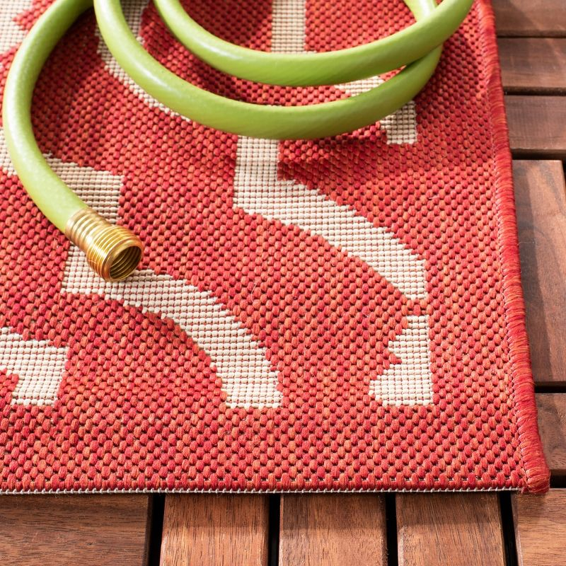 Courtyard CY6926 Power Loomed Indoor and Outdoor Area Rug - Red/Bone - 9'x12' - Safavieh