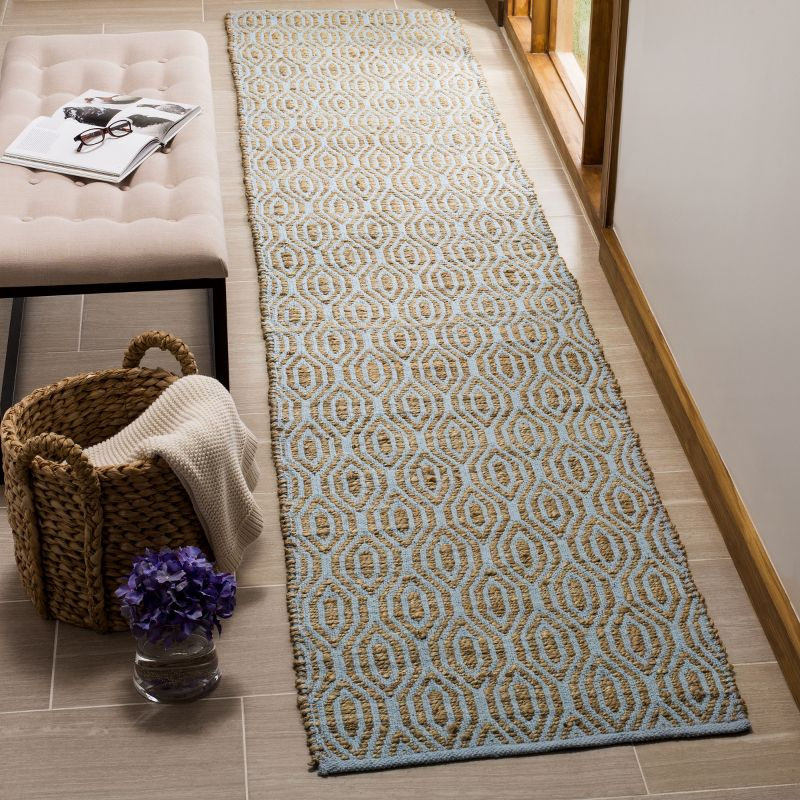 Cape Cod CAP822 Woven Indoor Runner Rug - Silver/Natural - 2'3"x12' - Safavieh