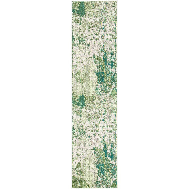 Madison MAD499 Power Loomed Indoor Runner Rug - Green/Ivory - 2'x8' - Safavieh
