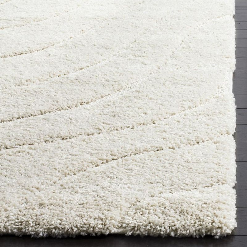 Florida Shag SG472 Power Loomed Indoor Area Rug - Creme/Creme - 5'3"x7'6" - Safavieh