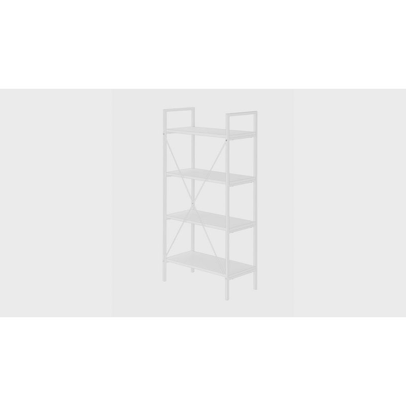 Monarch Specialties Bookshelf Bookcase 4 Tier 48InchH Office Bedroom Metal Laminate White Contemporary Modern
