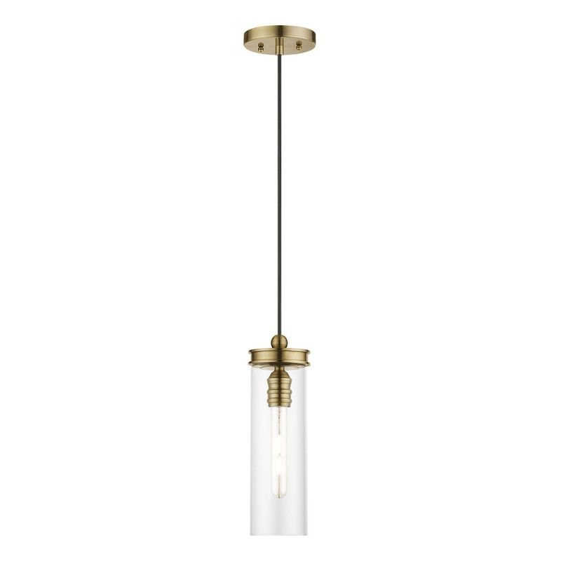 Livex Lighting Devoe 1 - Light Pendant in  Antique Brass