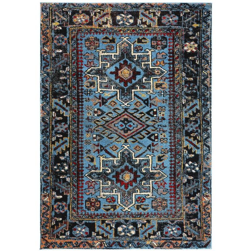 Vintage Hamadan VTH211 Power Loomed Indoor Area Rug - Light Blue/Black - 8'x10' - Safavieh