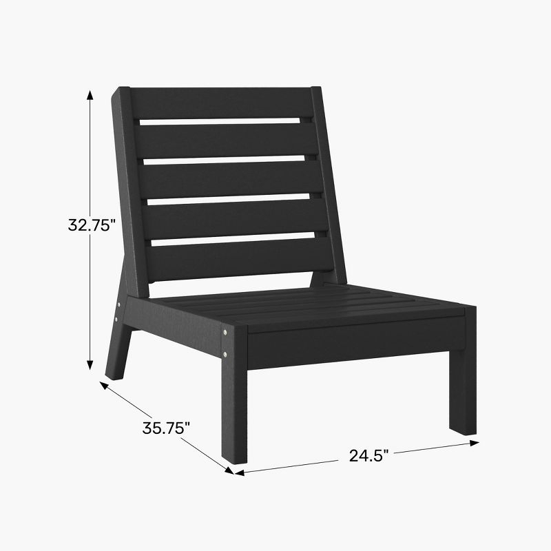WestinTrends Avalon Outdoor HDPE Deep Seating Modular Armless Patio Chair with Patio Cushions, Teak/Yellow