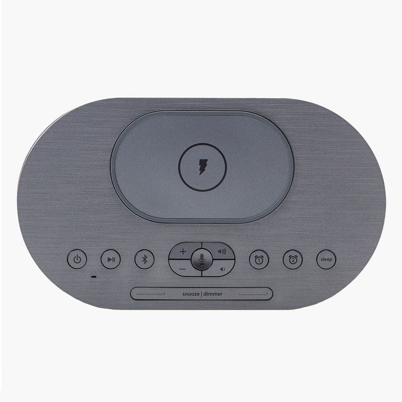 iHome Wireless Charging Alarm Clock with Bluetooth Speaker and USB Charging - (iBTW38B8)