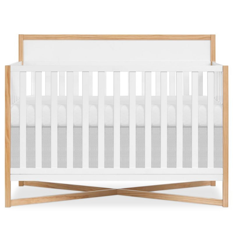 Dream On Me Owen 5-in-1 Convertible Crib, Vintage White Oak