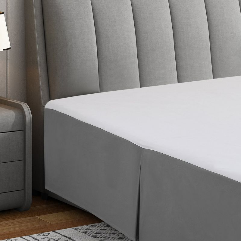 Swift Home | Basics Pleated Microfiber Bed Skirt 14-inch Drop Gray Queen