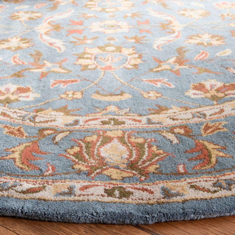 Heritage HG969 Hand Tufted Area Rug - Blue/Blue - 6' Round - Safavieh.