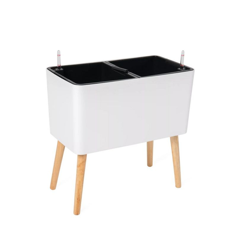 Ava Self-Watering Rectangular Planter - white
