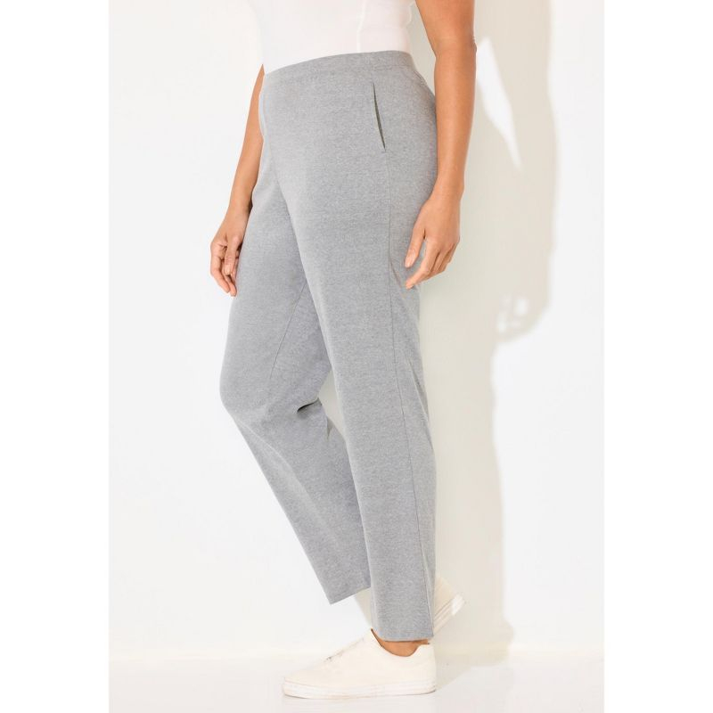 Catherines Women's Plus Size Suprema Pant - 0X, Heather Grey