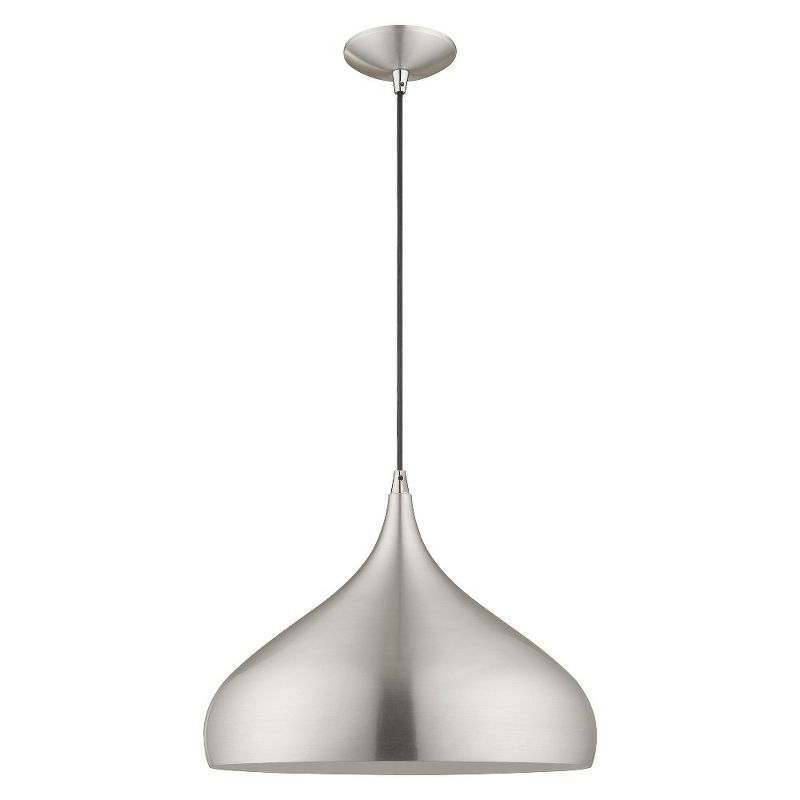 Livex Lighting Metal Shade 1 - Light Chandelier in  Brushed Aluminum
