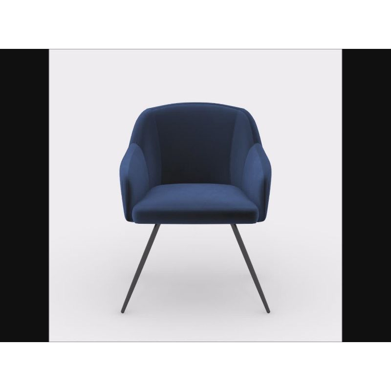Harvey Park Occasional Accent Chair Dark Blue - Sauder: Velvet Upholstery, Metal Legs