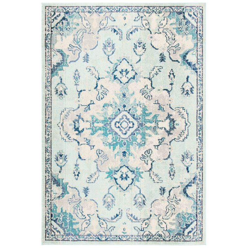 Madison MAD484 Power Loomed Indoor Area Rug - Teal/Beige - 6'x9' - Safavieh