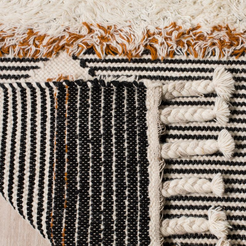 Kenya KNY904 Hand Knotted Runner Rug - Ivory/Black-Orange - 2'3"x8' - Safavieh.