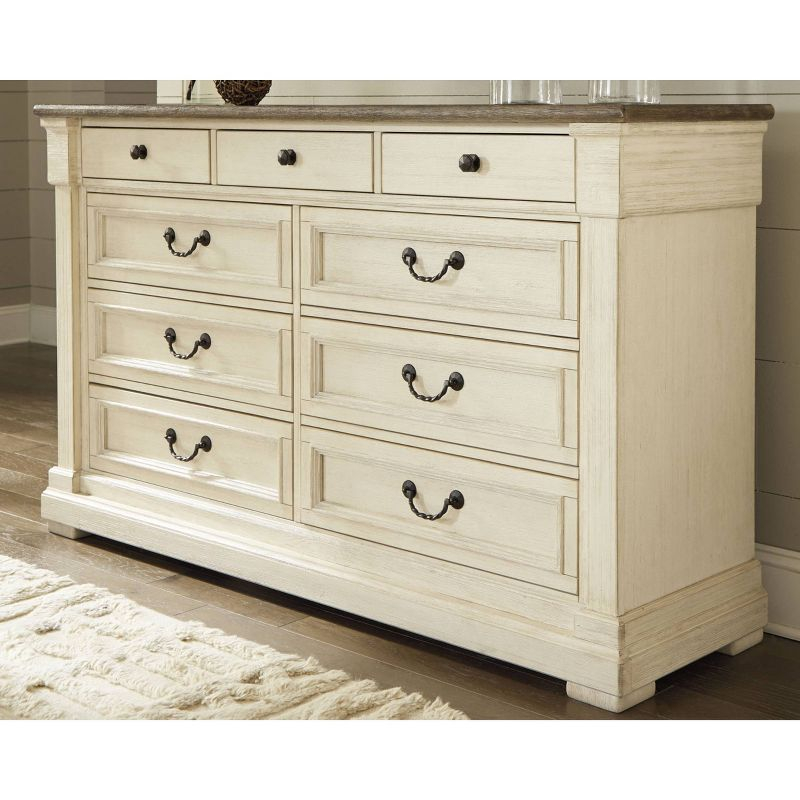 Bolanburg Dresser Antique White: 9-Drawer Storage, No Assembly - Signature Design by Ashley
