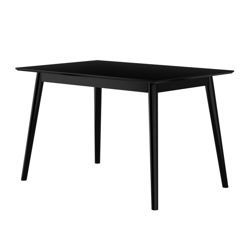 Plank+Beam 48" Mid Century Modern Dining Table, Solid Wood Kitchen & Dining Room Table for 4, Black