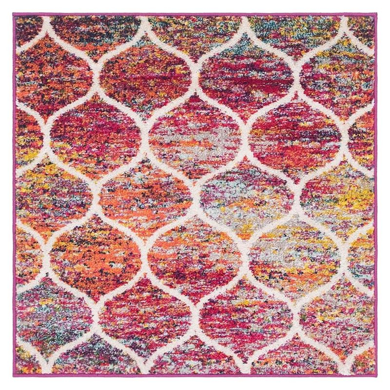 Unique Loom 3' 0 x 3' 0 Trellis Frieze Rounded Multi Area Rug