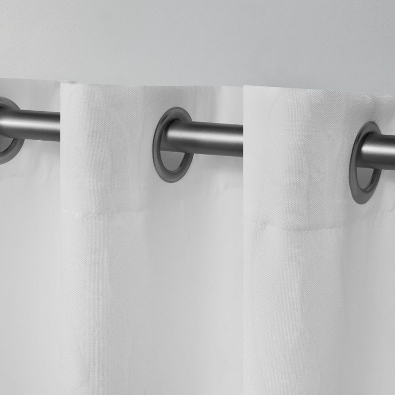 Set of 2 (84"x52") Forest Hill Woven Blackout Grommet Top Window Curtain Panel White - Exclusive Home: Thermal Insulated, Room Darkening