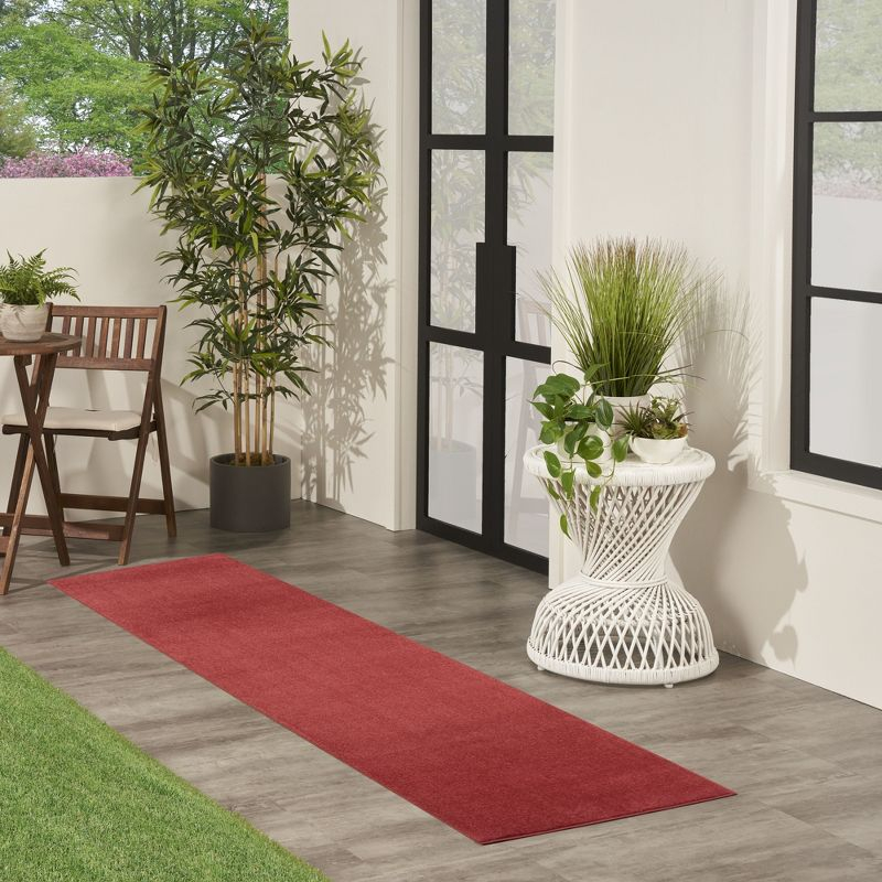 Nourison Essentials Easy Care Indoor Outdoor Area Rug - Brick Red 2'2" x 7'6"