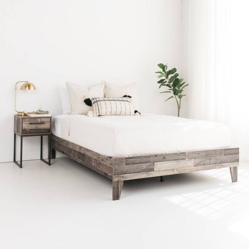 Queen Neillsville Platform Bed Gray - Signature Design by Ashley: Wood Frame, No Box Spring Needed