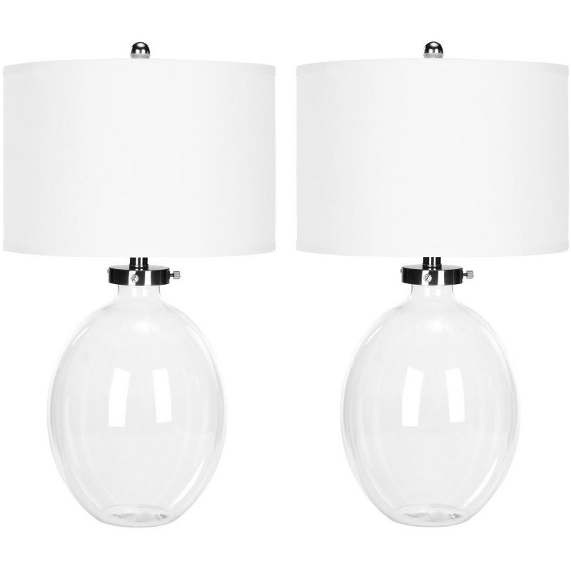 Neville Clear Glass Table Lamp (Set of 2) - LIT4067 - Glass - Safavieh