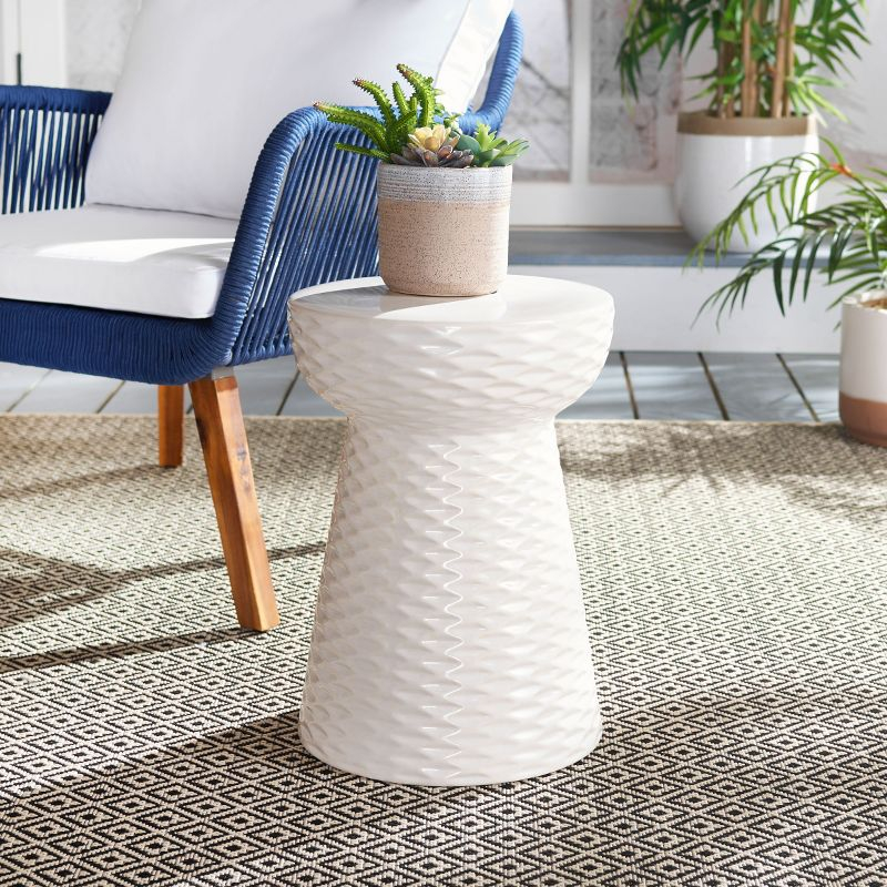 Daphne Garden Stool - ACS4523 - Indoor/Outdoor - Creme - Safavieh