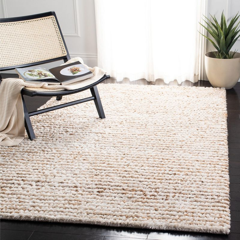 Classic Shag SG640 Hand Woven Area Rug - White/Beige - 4'x6' - Safavieh.