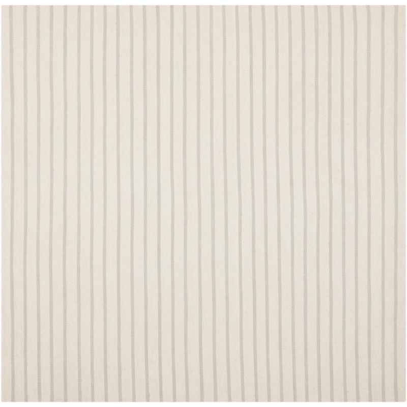 Dhurries DHU313 Hand Woven Flat Weave Indoor Area Rug - White - 6'x6' - Safavieh