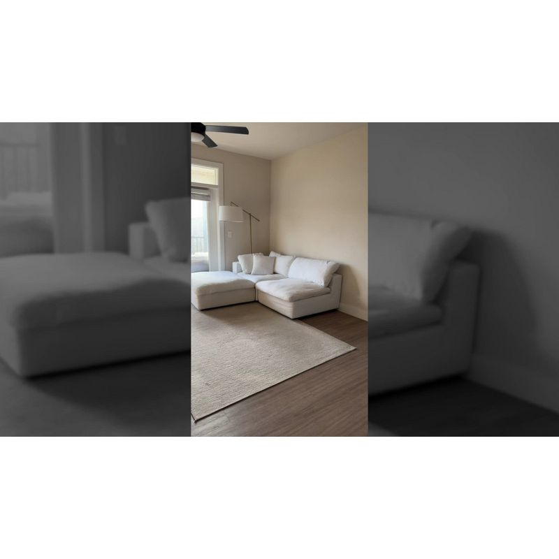 JONATHAN Y Odense High-Low Minimalist Angle Geometric Ivory/Cream 3 ft. x 5 ft. Indoor/Outdoor Area Rug