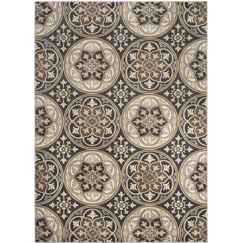 Lyndhurst LNH341 Power Loomed Area Rug - Light Grey/Beige - 8'x11' - Safavieh