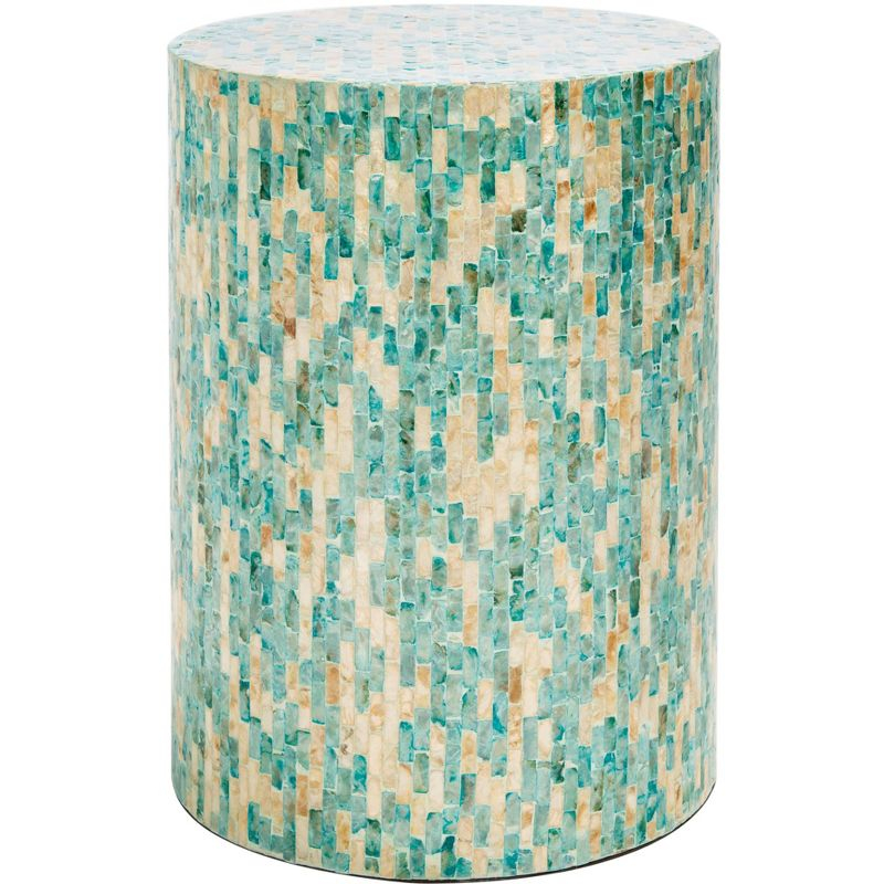 Presley Round Accent Table - Blue/Gold - Safavieh.