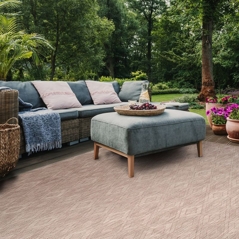 Courtyard CY8522 Power Loomed Indoor and Outdoor Area Rug - Beige/Beige - 4'x5'7" - Safavieh