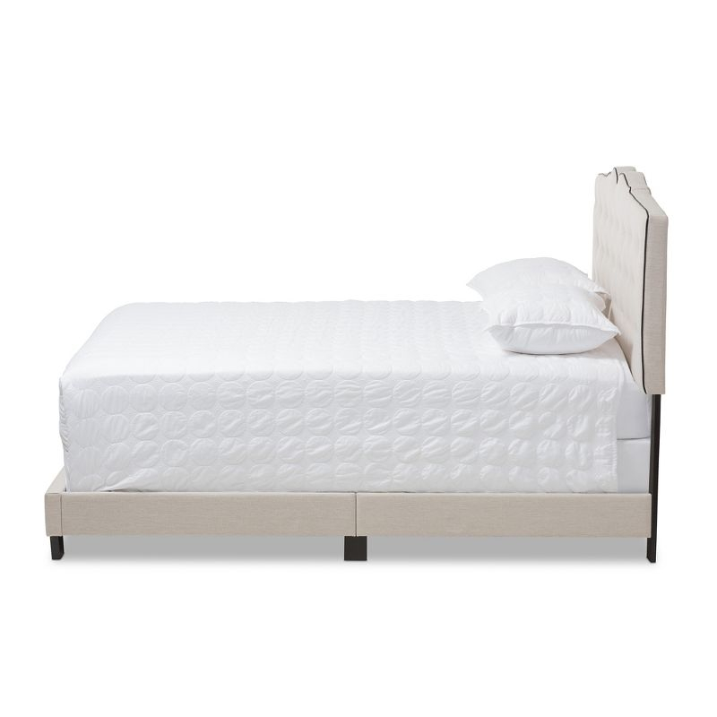 Full Vivienne Modern Bed with Headboard & Box Spring Support - Baxton Studio