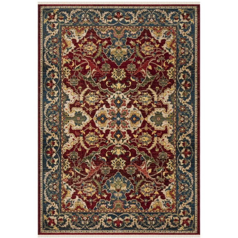 Kashan KSN307 Power Loomed Area Rug - Red/Blue - 5'1"x7'5" - Safavieh
