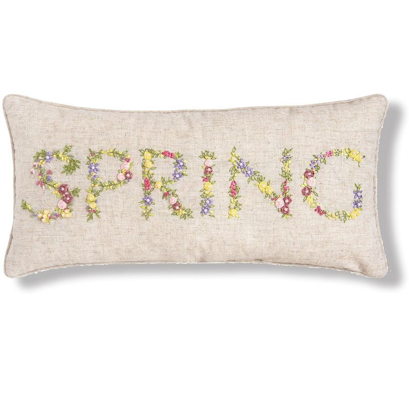 C&F Home Hand Crafted Ribbon Art Pillows Spring Ribbon Art Throw Pillow