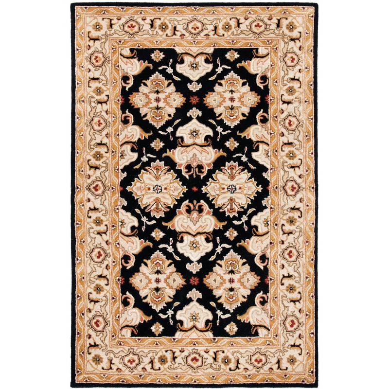 Heritage HG817 Hand Tufted Area Rug - Black/Ivory - 5'x8' - Safavieh.