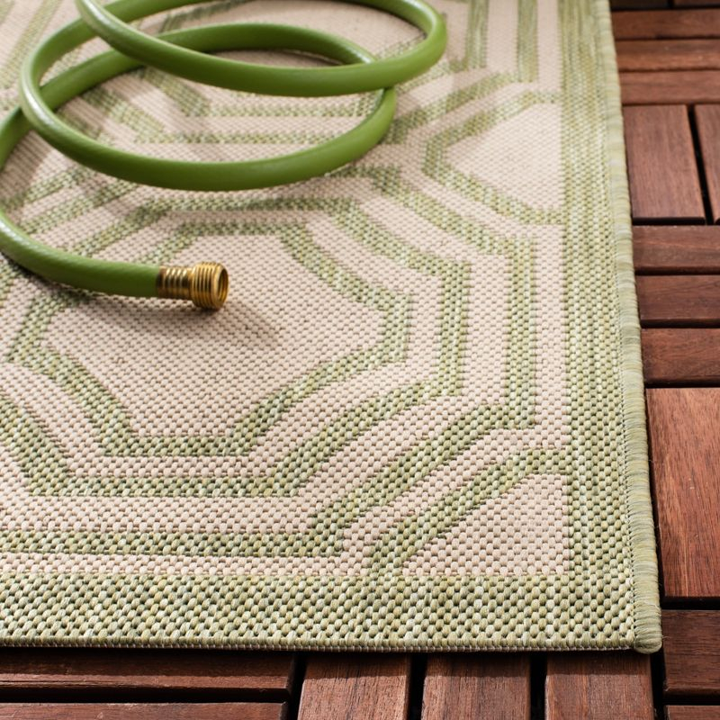 Courtyard CY6112 Power Loomed Indoor and Outdoor Runner Rug - Beige/Sweet Pea - 2'3"x6'7" - Safavieh