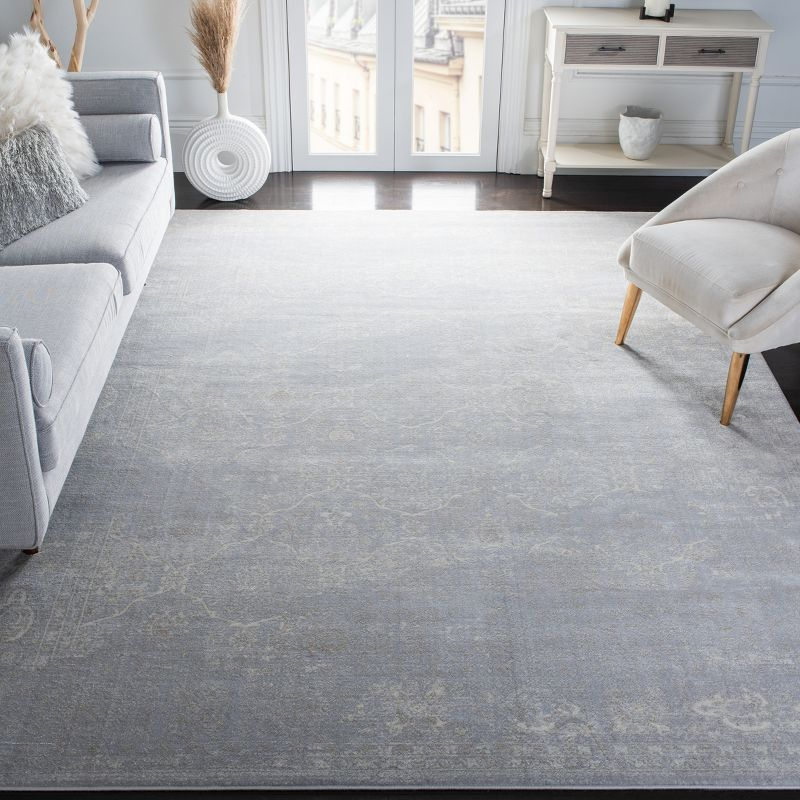 Carnegie CNG691 Power Loomed Area Rug - Light Grey/Grey - 6'7"x9'2" - Safavieh.