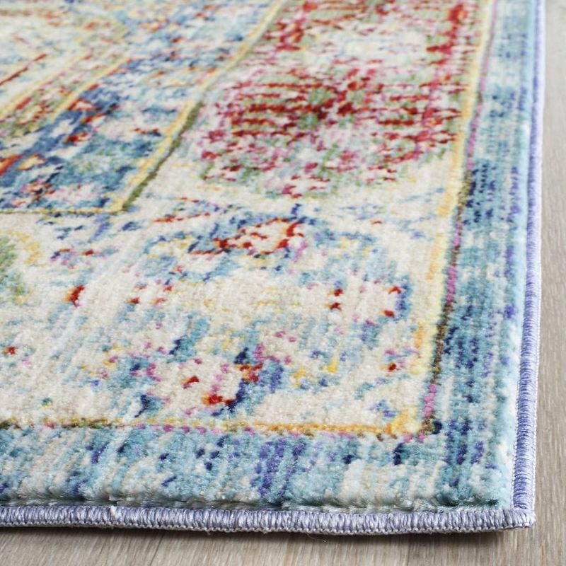 Valencia VAL111 Power Loomed Indoor Runner Rug - Blue/Multi - 2'3"x10' - Safavieh