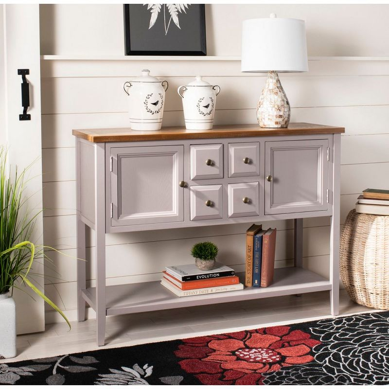 Charlotte Sideboard - Quartz Grey/Oak Top - Safavieh.